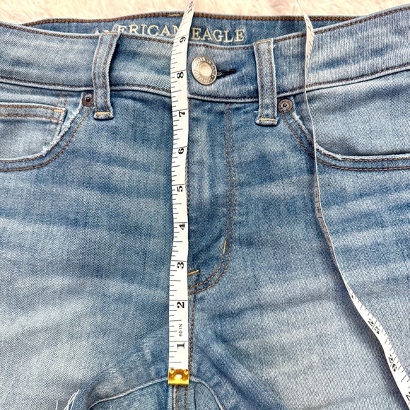 American Eagle High Rise Shortie Cut-Off Denim Shorts | Size 4 | Medium - Picture 5 of 5